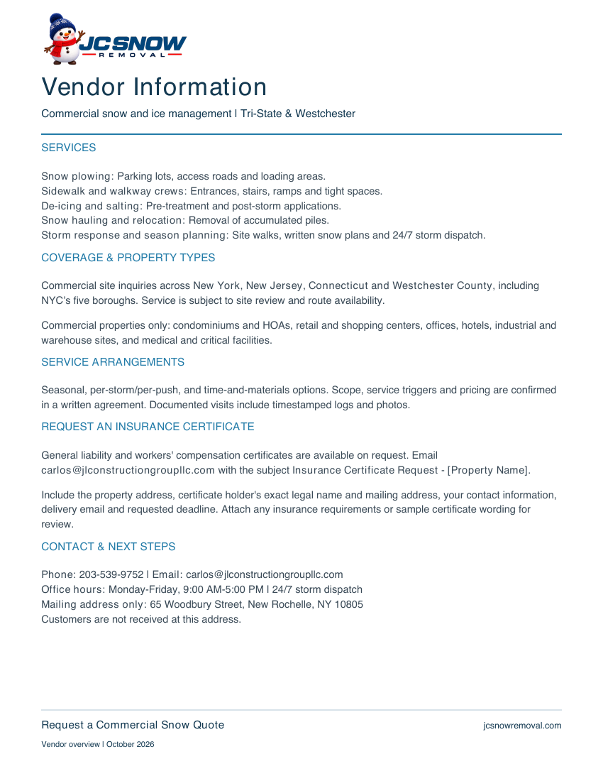 Preview of Vendor Information Sheet